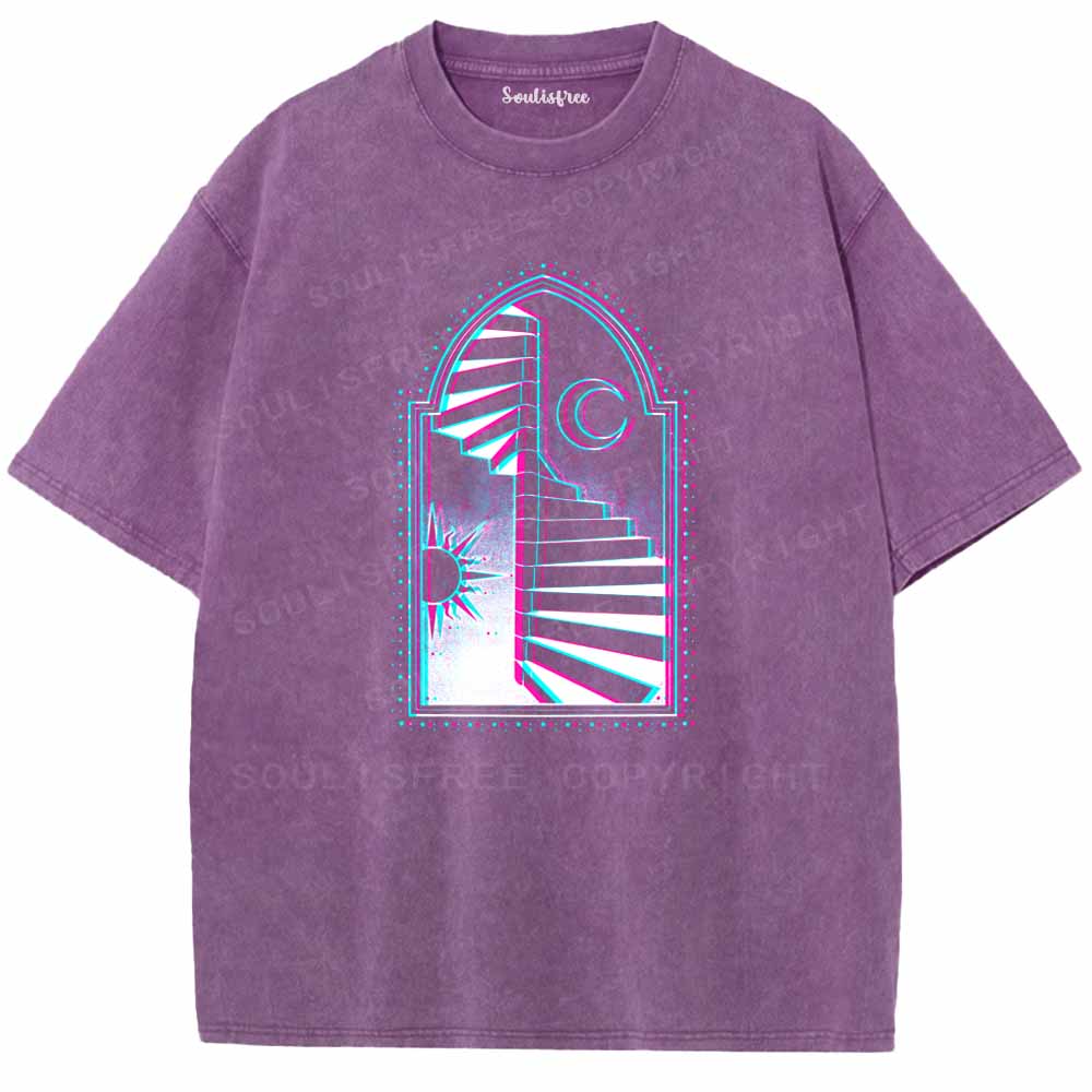 Soulisfree  Sun Moon Steps Of Free Soul Washed Tee
