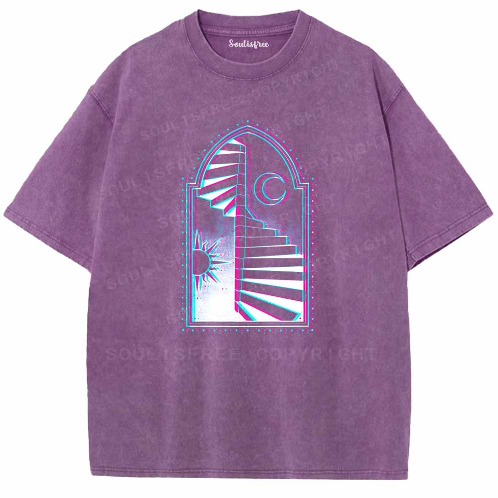 Soulisfree  Sun Moon Steps Of Free Soul Washed Tee