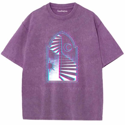 Soulisfree  Sun Moon Steps Of Free Soul Washed Tee