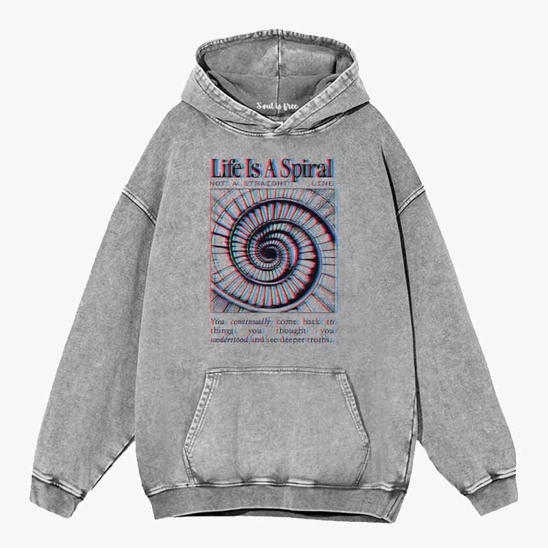 Soulisfree  Life Is A Spiral Washed Hoodie