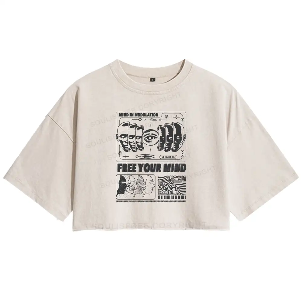 Free Your Mind Washed Crop T-shirt