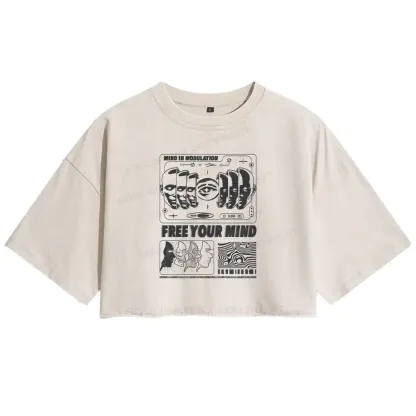 Free Your Mind Washed Crop T-shirt