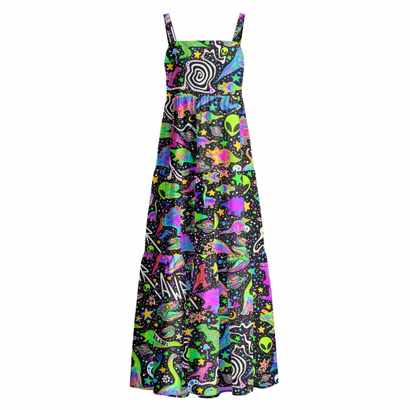Soulisfree  Cosmic Dino Trip Boho Maxi Dress