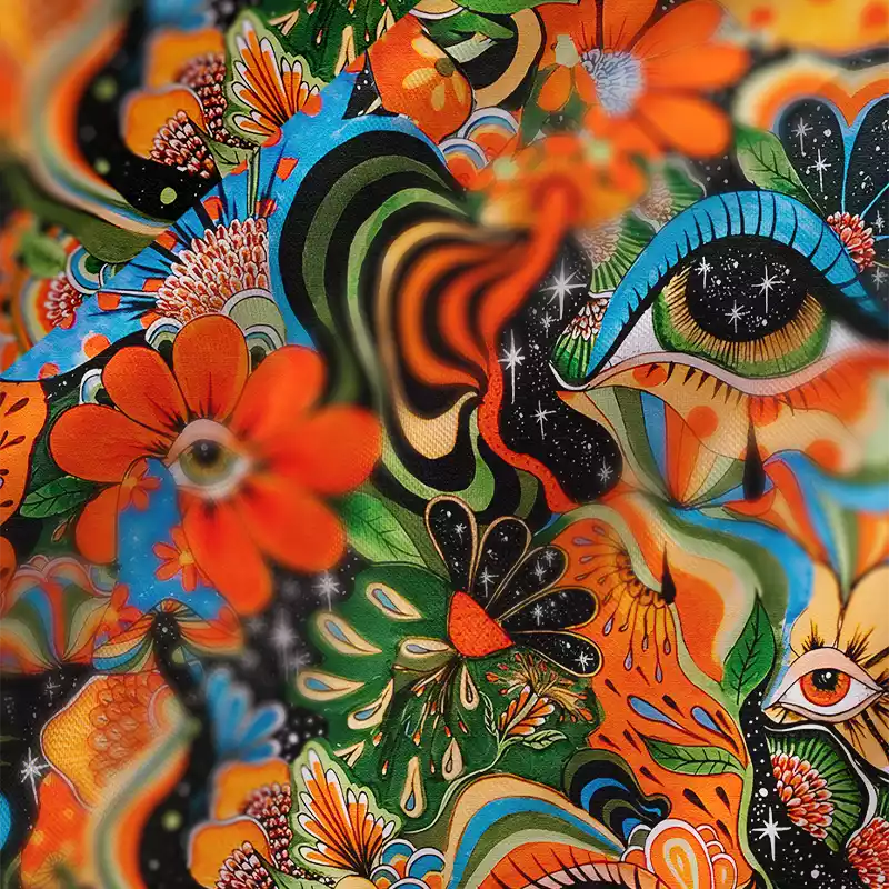 Soulisfree Floral Mirage Satin Mini Dress