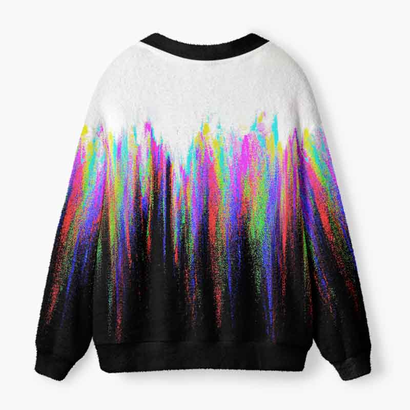 Soulisfree Infinite Streams Of Color Fuzzy Cardigan Sweater
