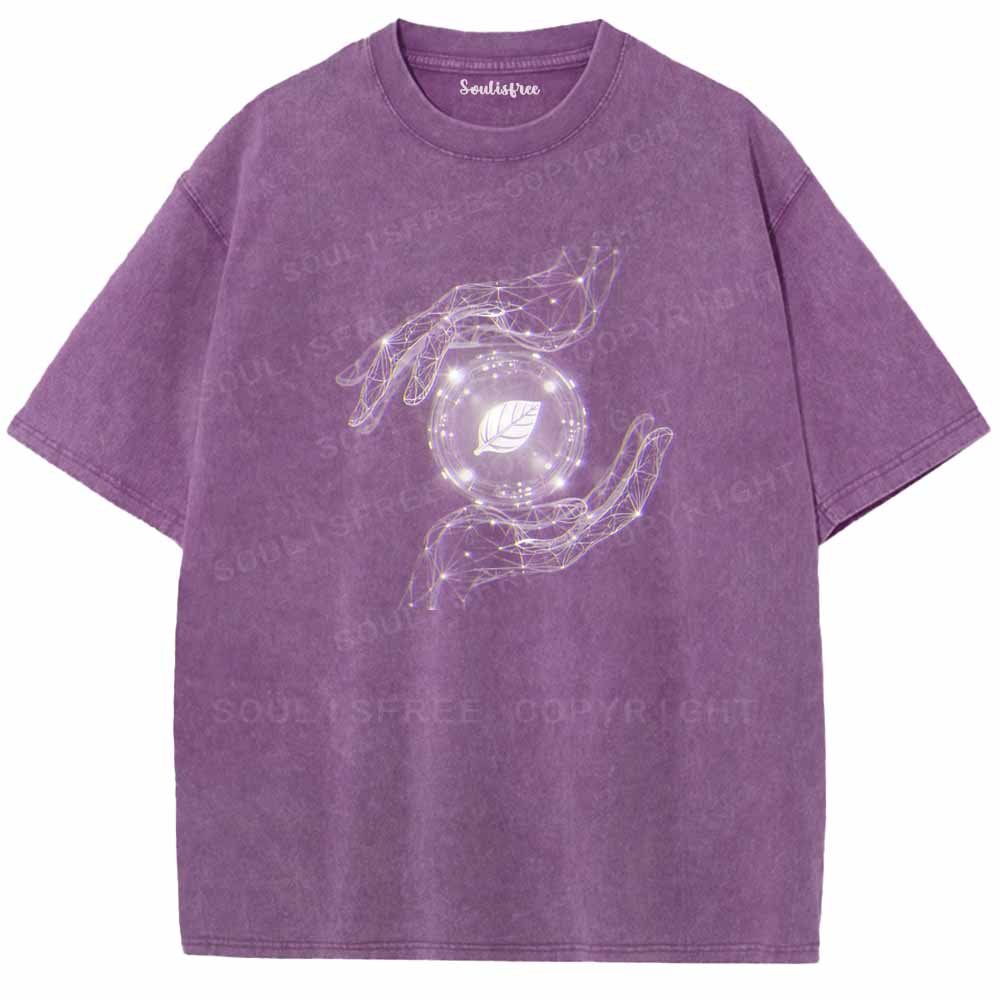 Soulisfree  Hands & Sacred Leaf Washed Tee