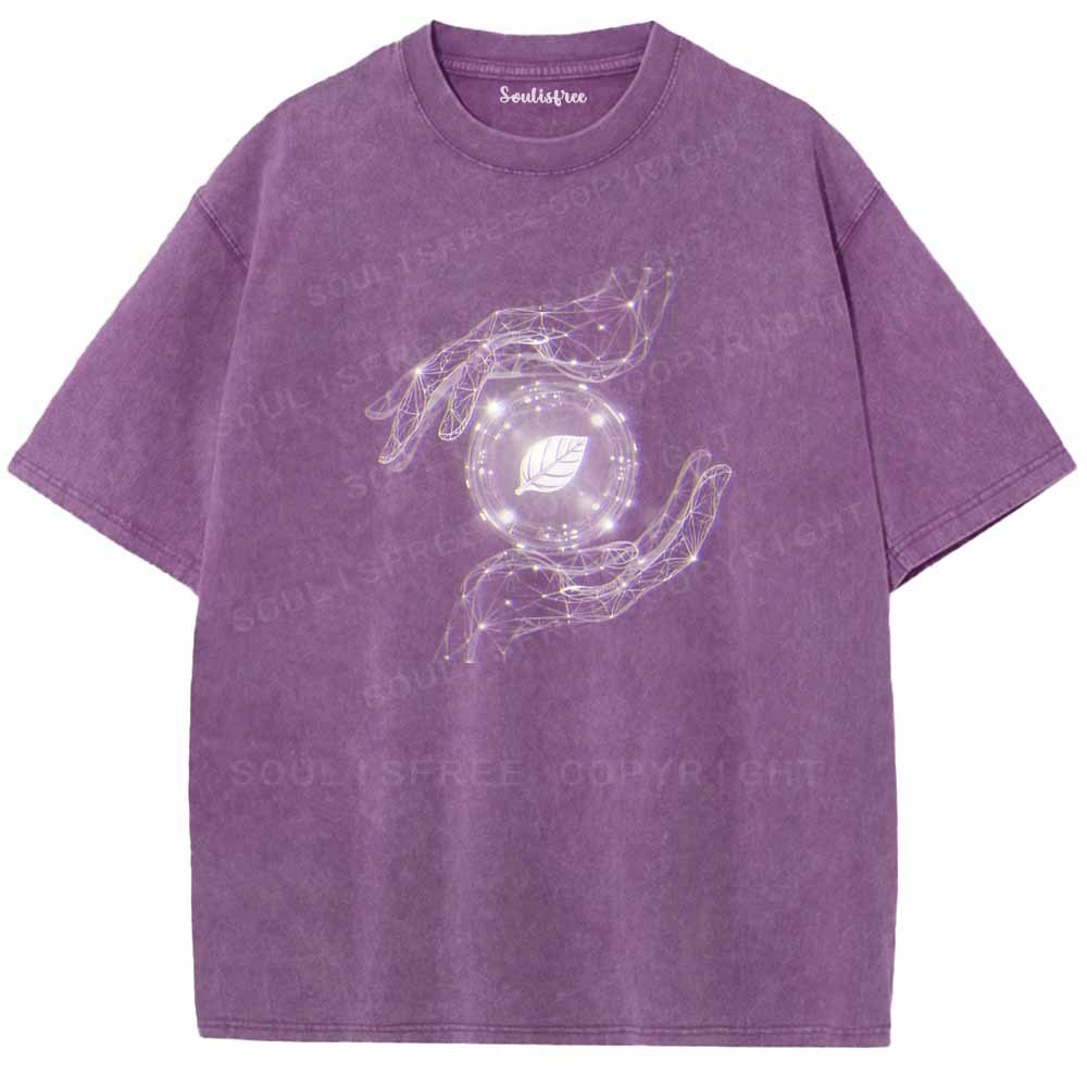 Soulisfree  Hands & Sacred Leaf Washed Tee