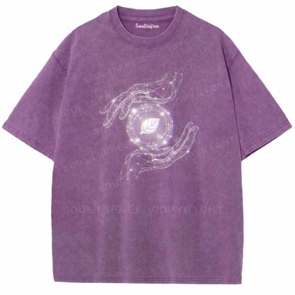 Soulisfree  Hands & Sacred Leaf Washed Tee