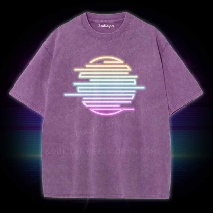 Soulisfree Glorp Retro Vaporwave Sun Washed Tee