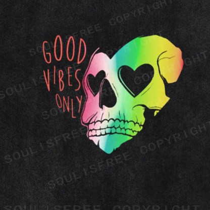 Soulisfree Good Vibes Only Skull Washed Tee