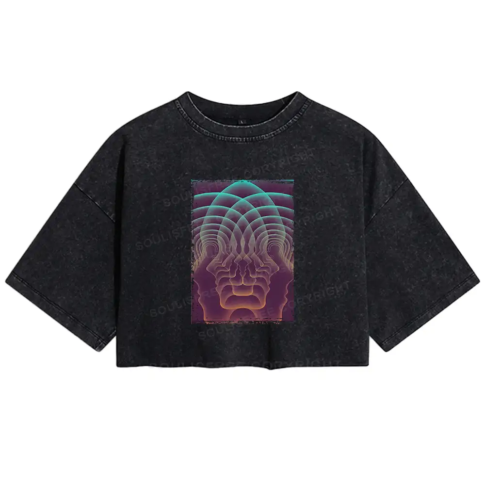 Do You Really Know Yourself Washed Crop T-shirt