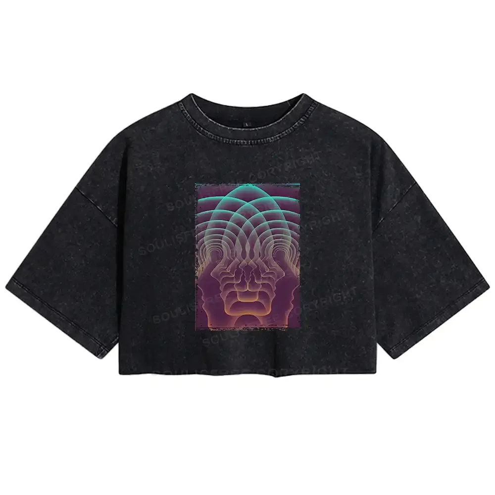 Designed Do You Really Know Yourself Washed Crop T-shirt