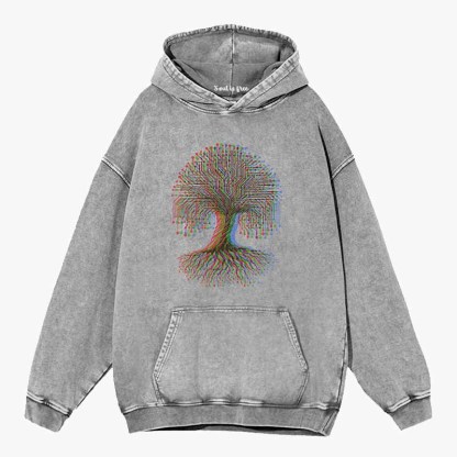Soulisfree DIGITAL TREE OF LIFE Washed Hoodie
