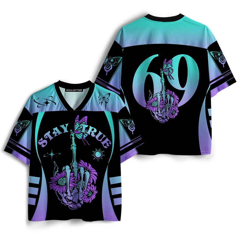 Soulisfree Stay True Skeleton Hand Mesh Jersey