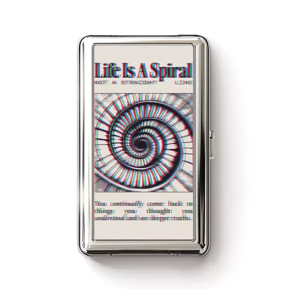 Designed Soulisfree Life Is A Spiral Metal Pocket Case