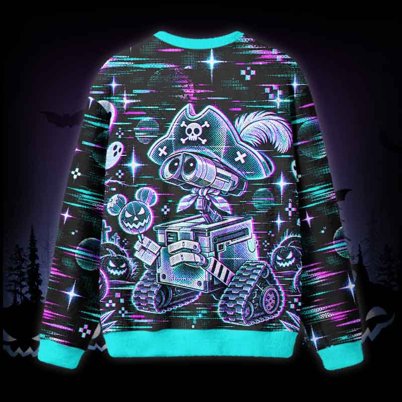 Soulisfree Cyber Pirate Bot Fuzzy Crewneck Sweater