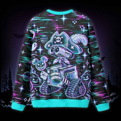 Soulisfree Cyber Pirate Bot Fuzzy Crewneck Sweater