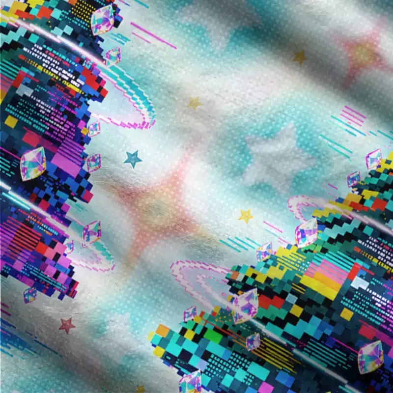Soulisfree Neon Pixel Christmas Tree Fuzzy Cardigan Sweater