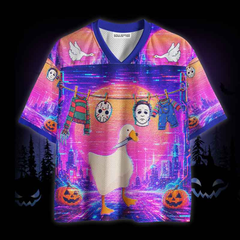 Soulisfree Halloween Horror Goose Mesh Jersey