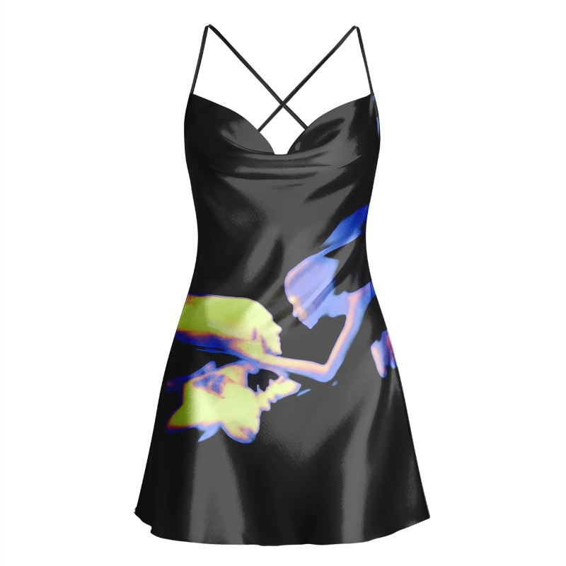Soulisfree Soul Bond Cowl Neck Satin Mini Dress