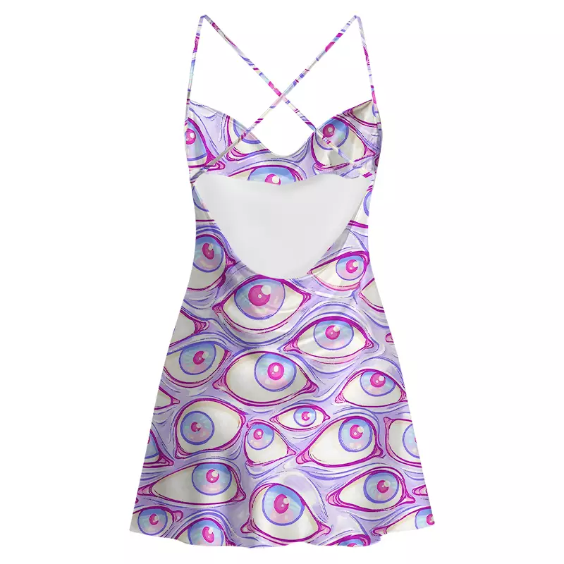 Soulisfree Lavender Dream Eyes Satin Mini Dress