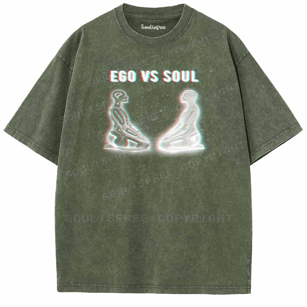 Soulisfree  EGO VS SOUL Washed Tee
