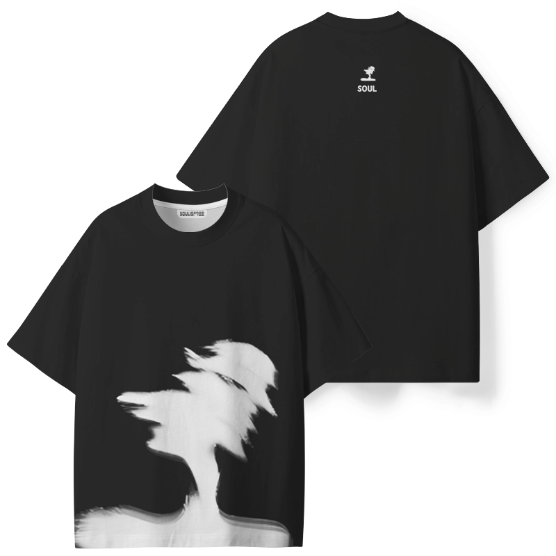 Soulisfree Glitch Silhouette ECO‑PERF Graphic Tee