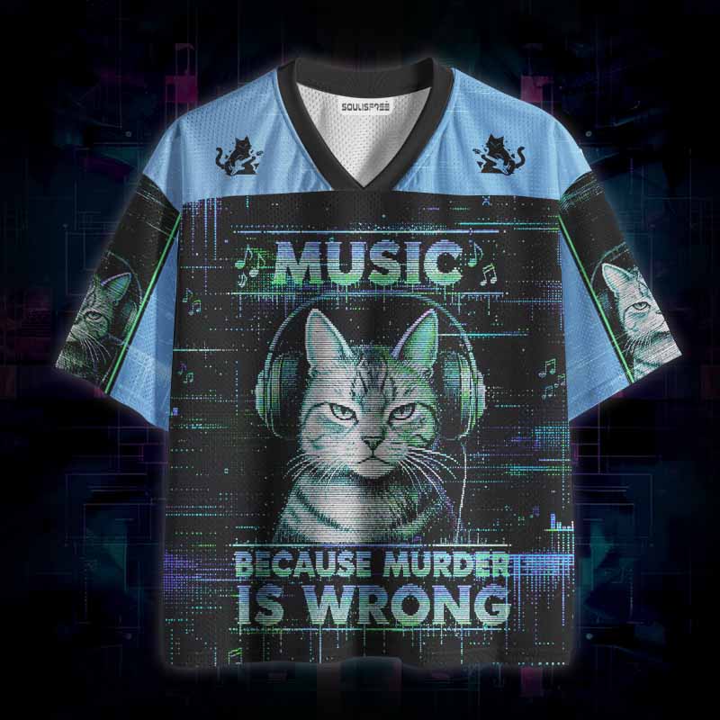 Soulisfree  Music Because Murder Is Wrong Mesh Jersey