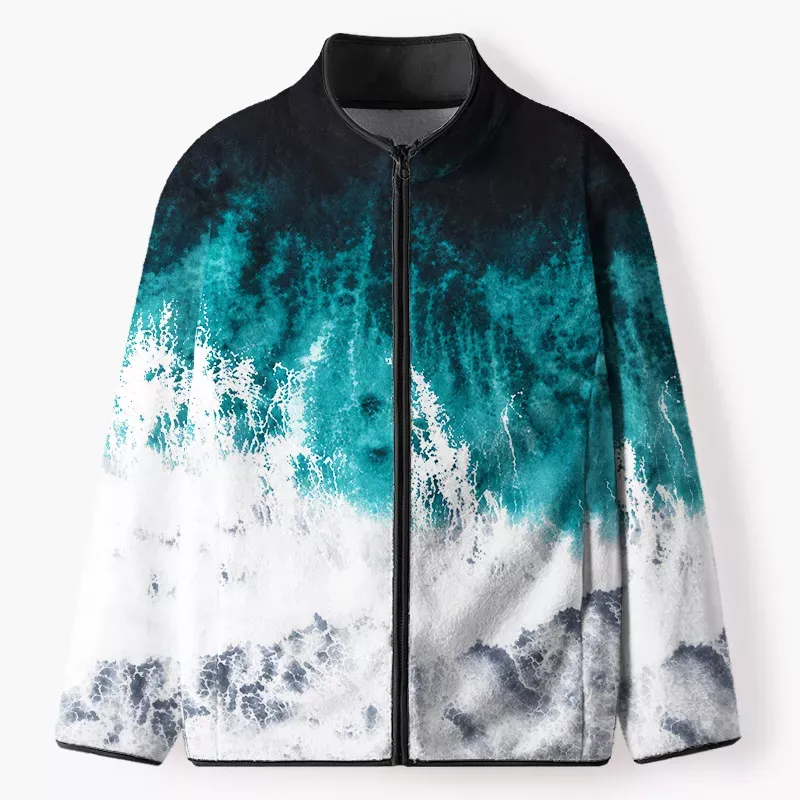 Soulisfree Where The Waves Begin Flannel Zip-Up Jacket