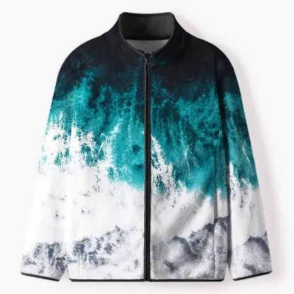 Soulisfree  Where The Waves Begin Flannel Zip-Up Jacket