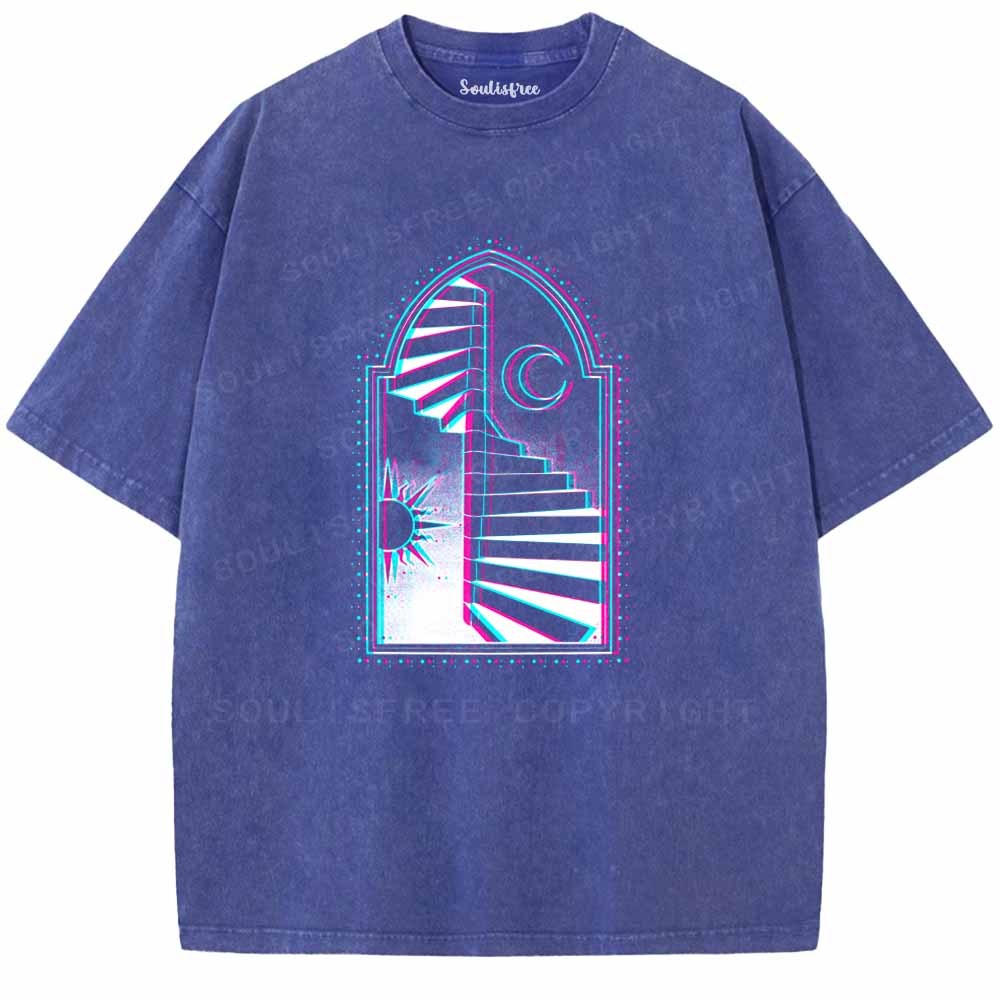 Soulisfree  Sun Moon Steps Of Free Soul Washed Tee