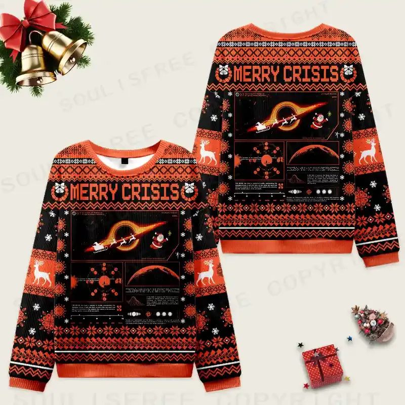Personalized The Mystery Of Black Holes Mesh Jersey Ugly Christmas Knit Sweatshirt