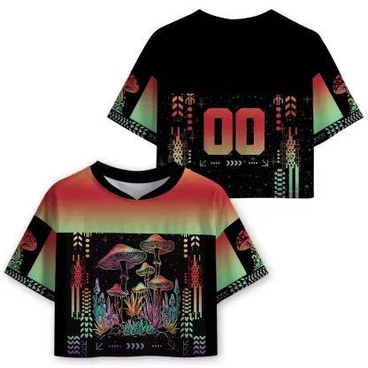 Soulisfree Radiant Spore Abstract Aura Cropped Mesh Jersey