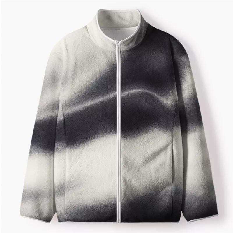Soulisfree  Between Light And Shadow Flannel Zip-Up Jacket