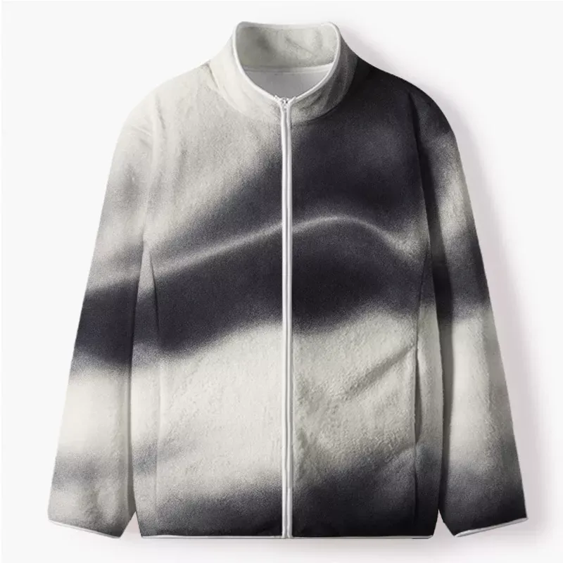 Soulisfree  Between Light And Shadow Flannel Zip-Up Jacket