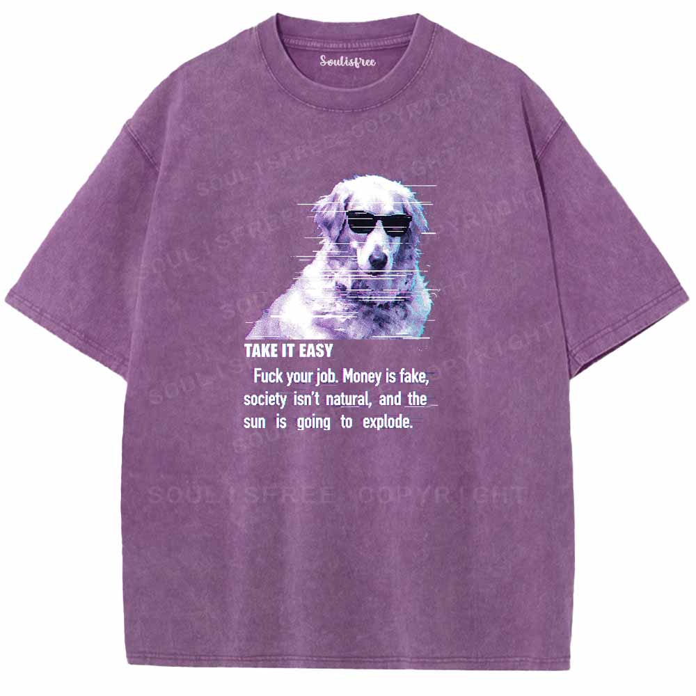 Soulisfree  TAKE IT EASY Washed Tee