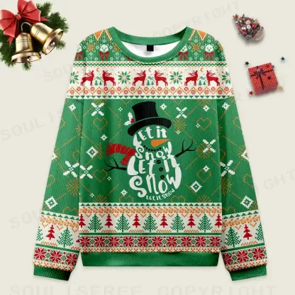 Let It Snow Somewhere Else Ugly Christmas Knit Sweatshirt