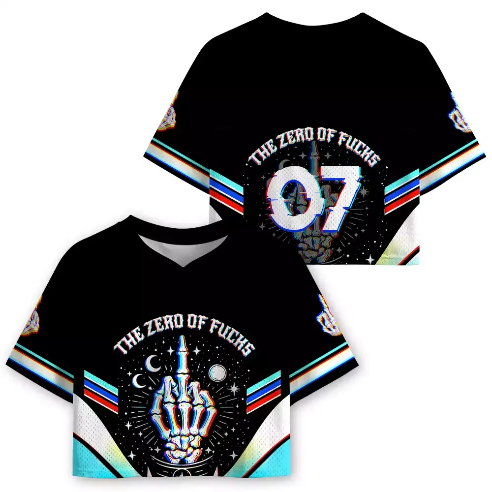 Soulisfree The Zero Of Fucks  Cropped Mesh Jersey