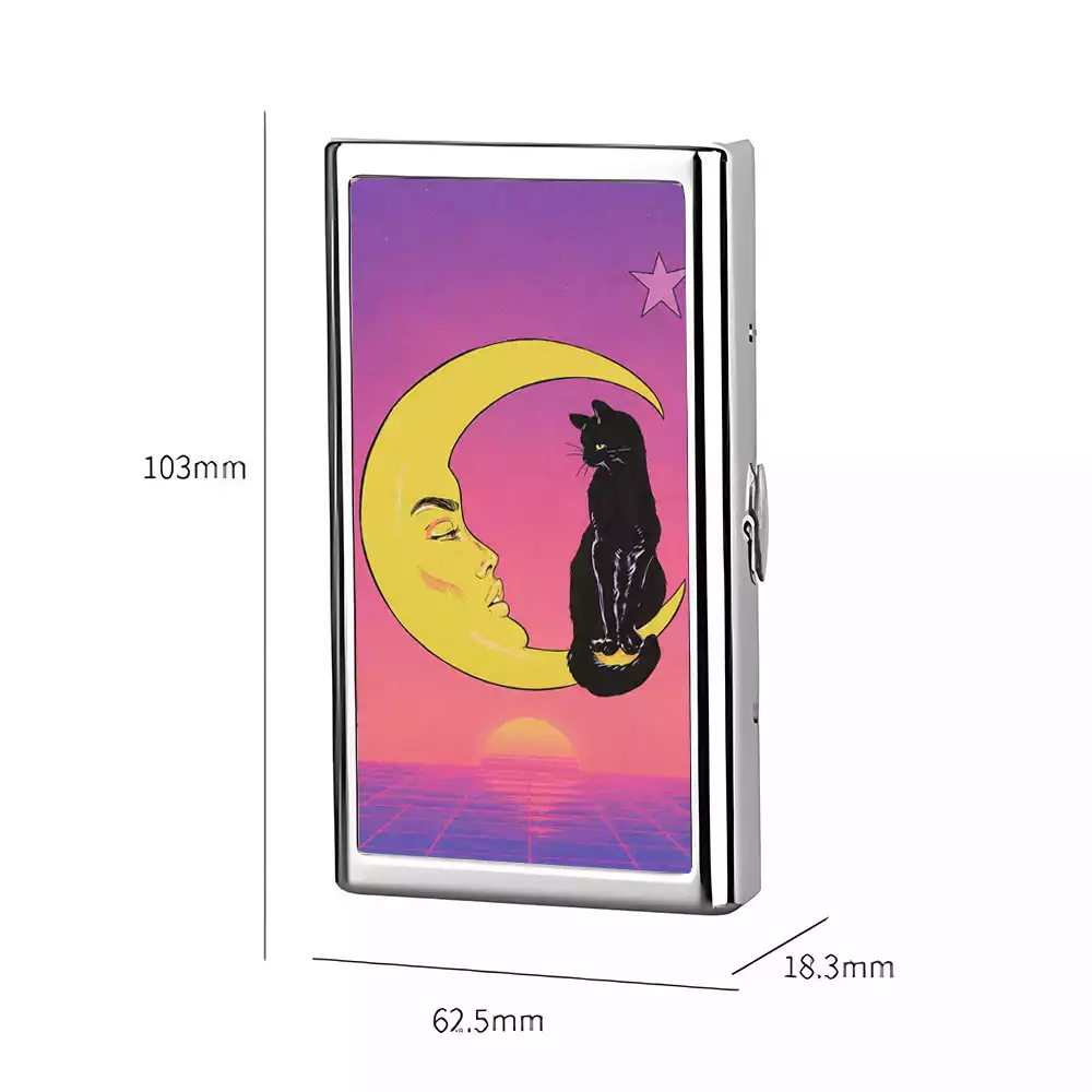 Soulisfree Midnight Moon Cat Metal Pocket Case