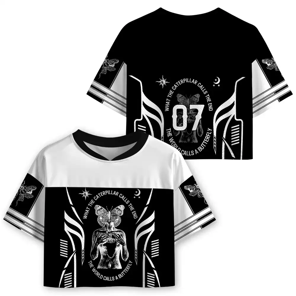 Soulisfree Caterpillar's End, Butterfly's Beginning Cropped Mesh Jersey