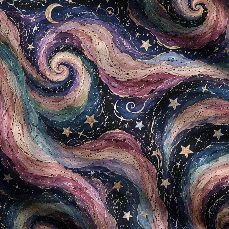 Soulisfree Celestial swirls Fuzzy Cardigan Sweater