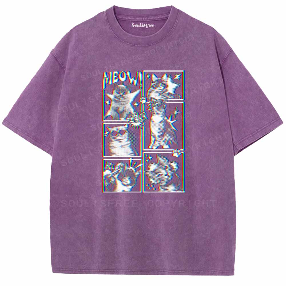 Soulisfree MEOW CAT Washed Tee