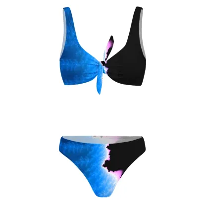 Soulisfree Cosmic Nebula Edge Glitch Bow Bikini