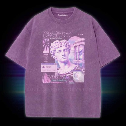 Soulisfree Vaporwave Statue  Washed Tee