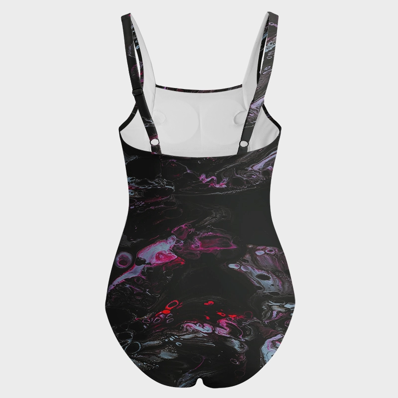 Soulisfree Neon Ink in Water Galaxy One‑Piece Swimsuit