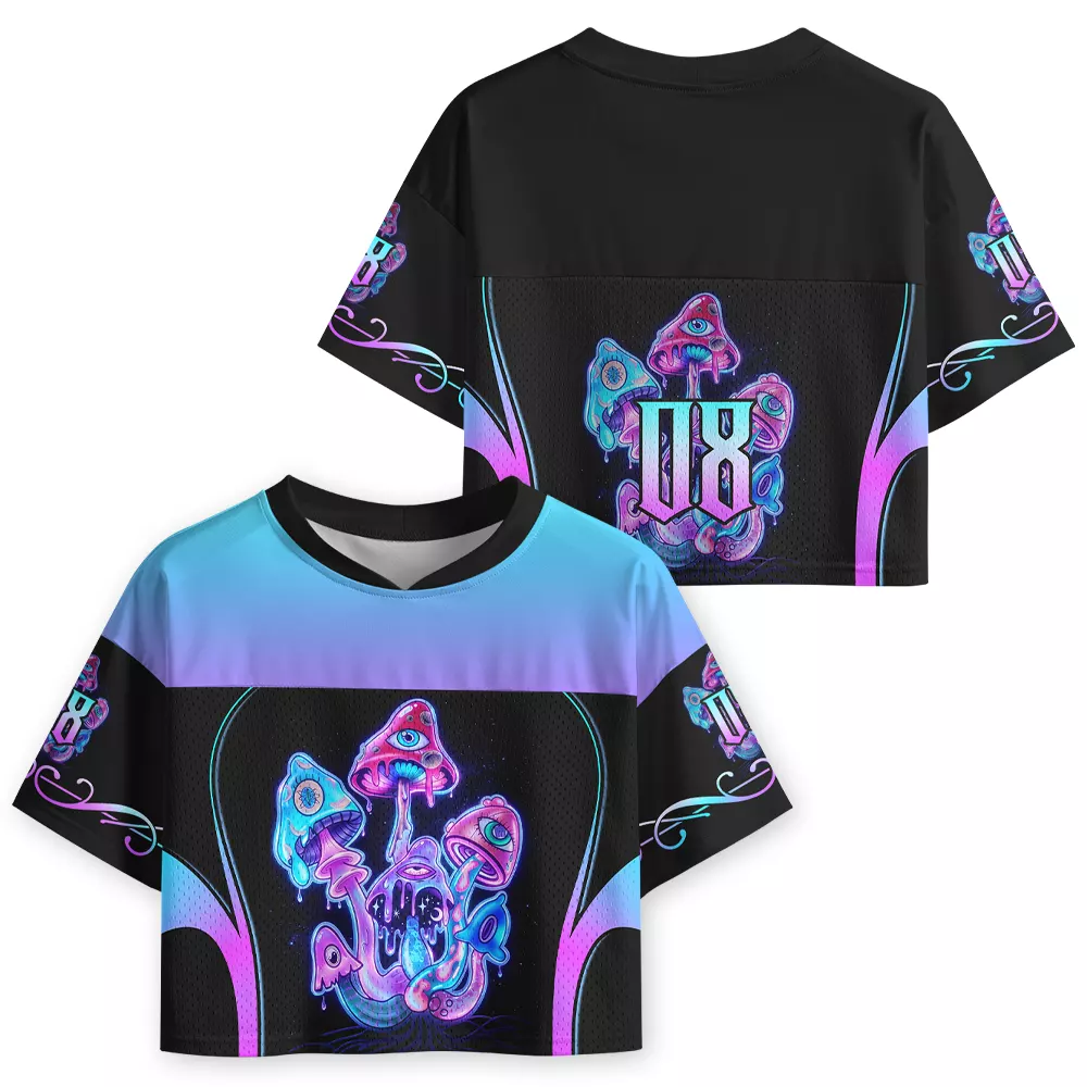 Soulisfree Psychedelic Trip Cropped Mesh Jersey