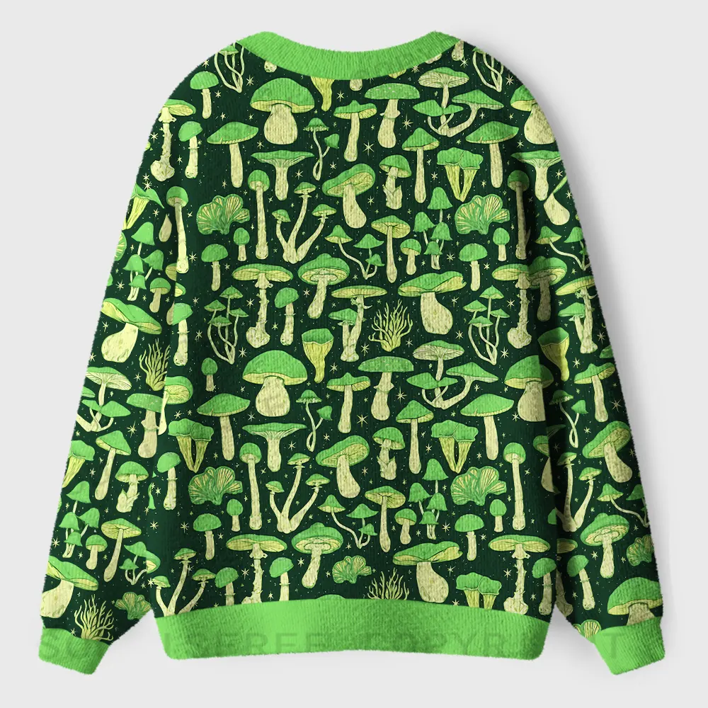 Enchanted Fungi Garden Ugly Cardigan Sweaters 