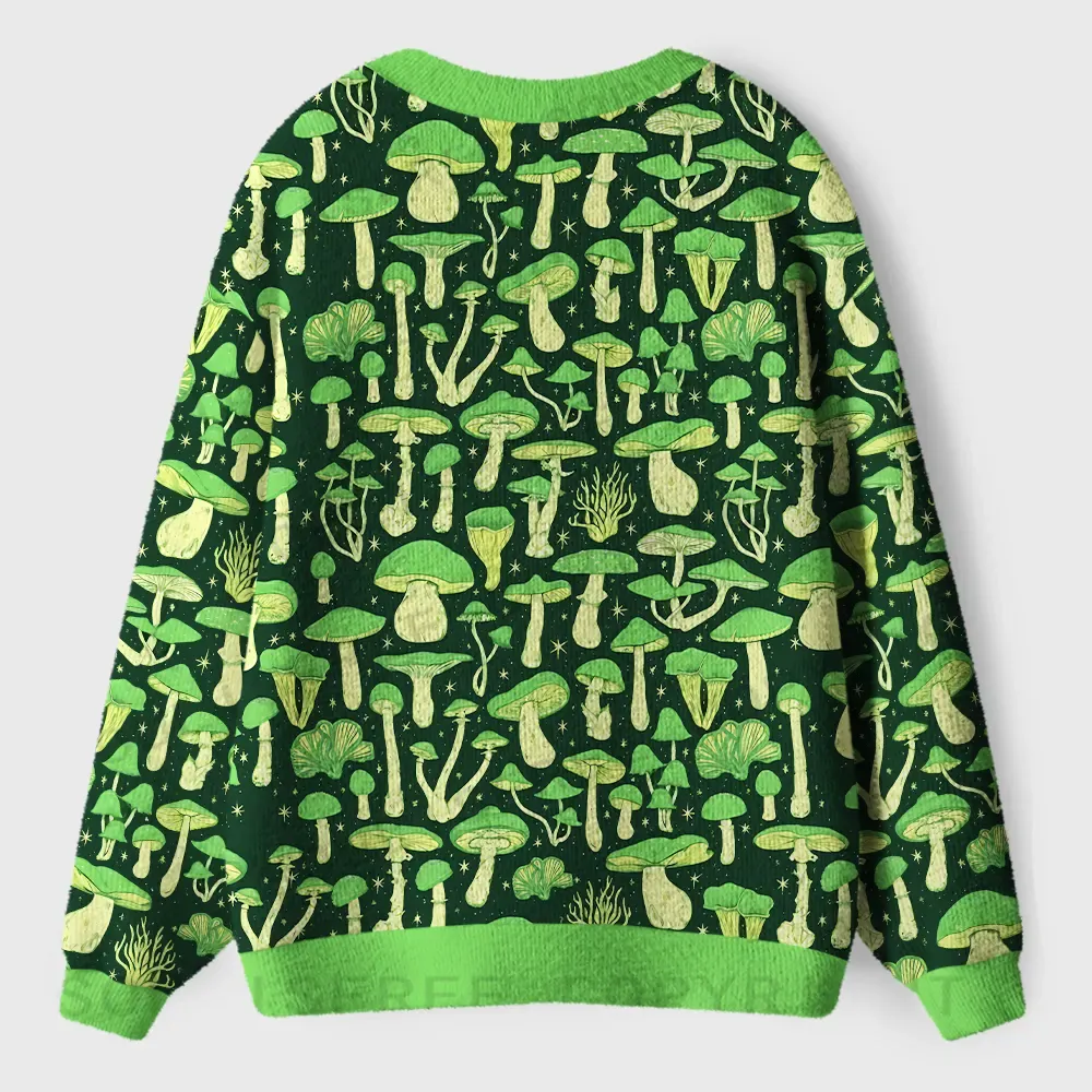 Enchanted Fungi Garden Ugly Cardigan Sweaters 