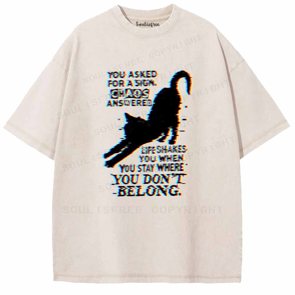 Soulisfree  Glitch cat’s life advice. Washed Tee