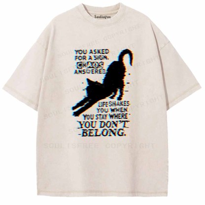 Soulisfree  Glitch cat’s life advice. Washed Tee